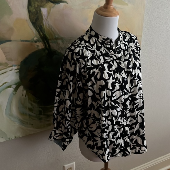 Anthropologie Danielle Kroll Blouse - XS bird print doves 100% cotton - Picture 9 of 16